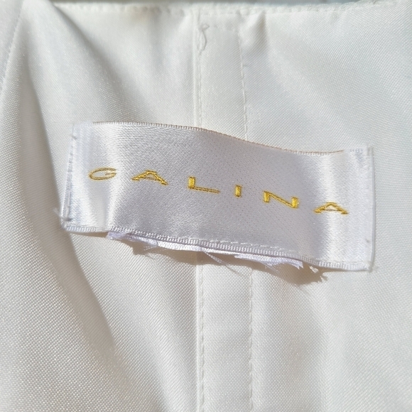 Galina Strapless Princess Wedding Gown with Floral Crystal Detail, Size Medium - Picture 7 of 8